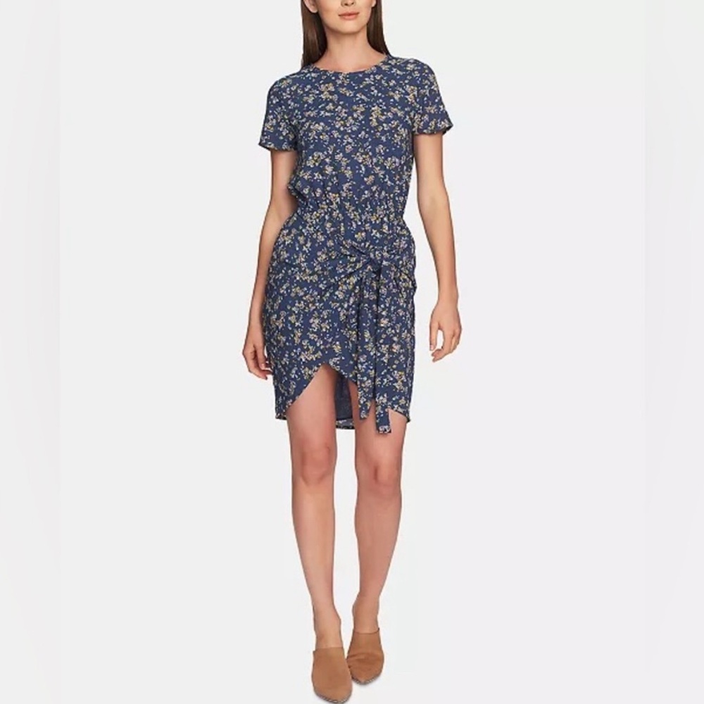 1 State Floral Faux Wrap Dress, EUC